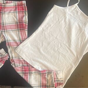 Cat & Jack White Tee with Coral Print & children place pants